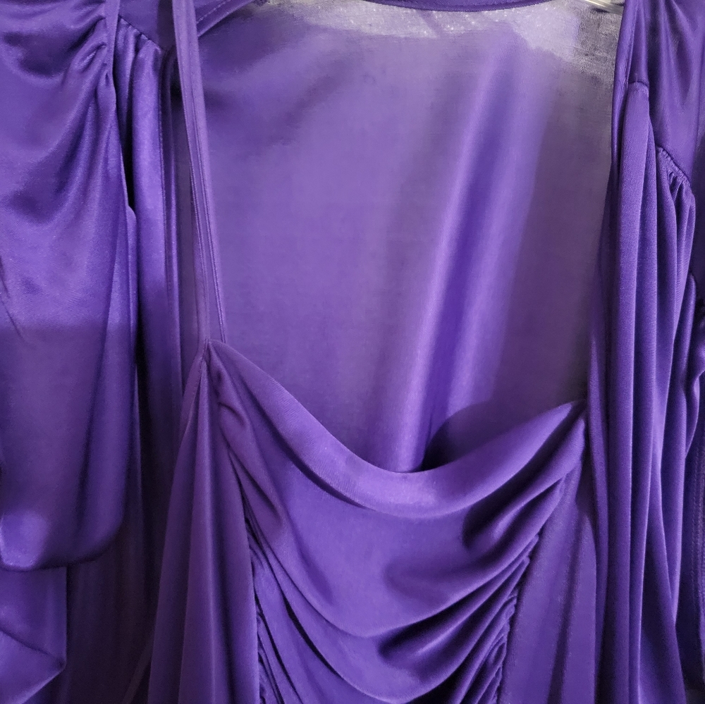 2 piece purple satin jumpsuit w camisole